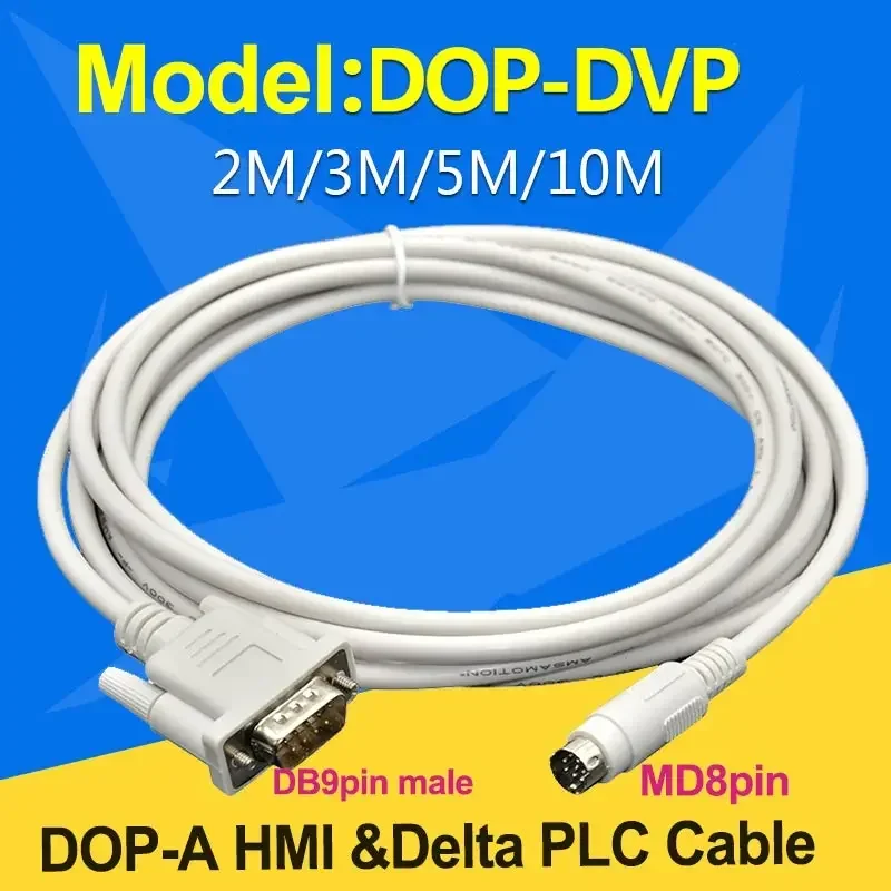 DOP-DVP DOP-XC Programming Cable Compatible Delta DOP Touch Panel and DVP Series PLC Communication Cable