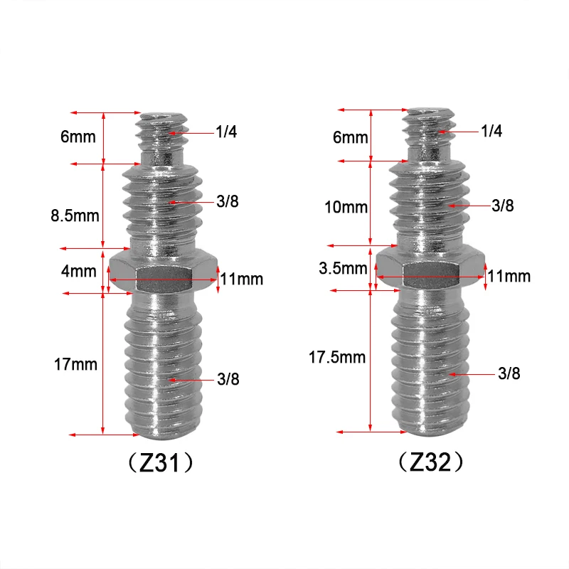 5pcs Tripod Middle Shaft Screw 1/4 to 3/8 Inch  Conversion Screw BallHead Camera  Conversion Head  Photography Equipment