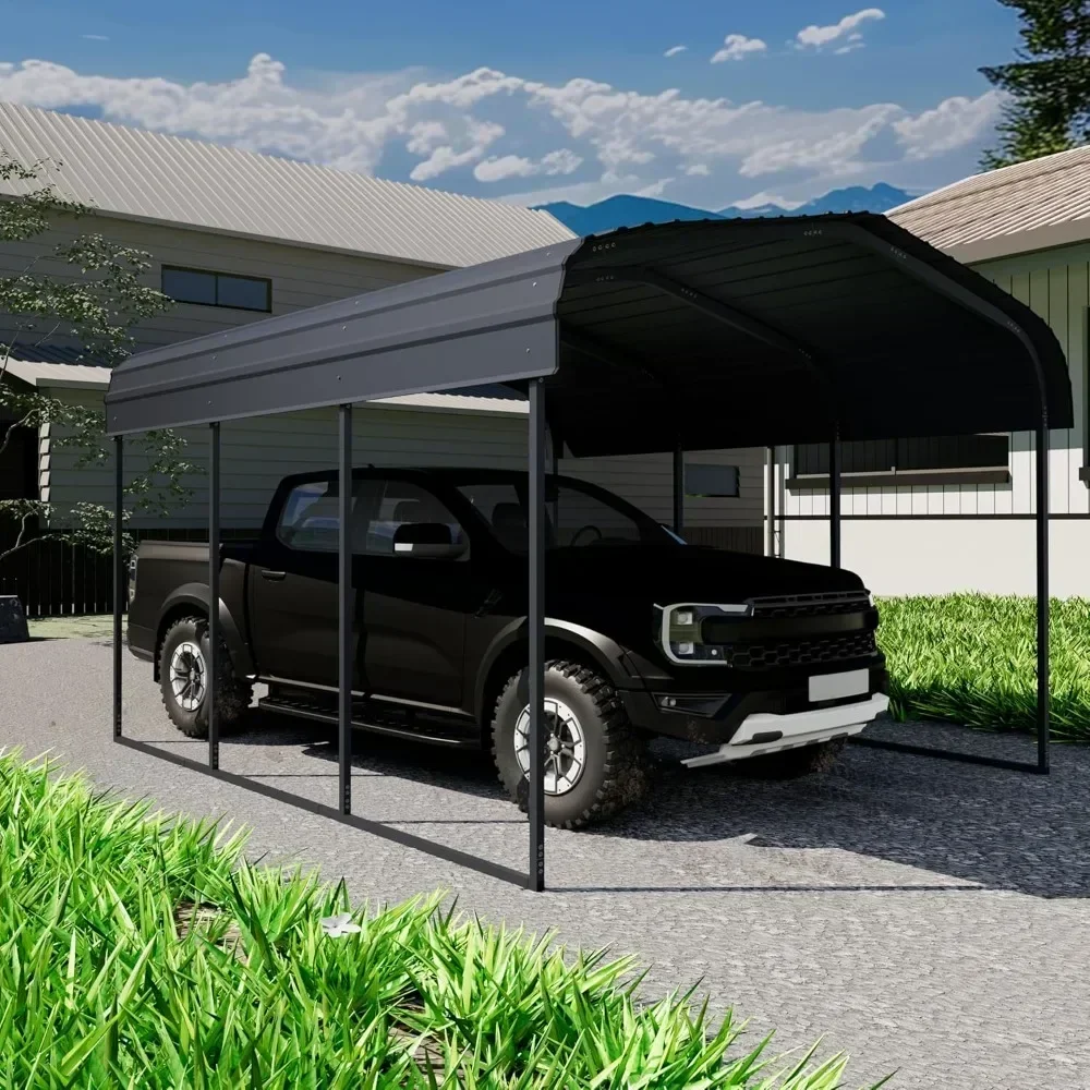 

Автомобильный металлический навес 10 × 15 футов, комплект для тяжелых навесов, металлический навесной навес с оцинкованной стальной крышей