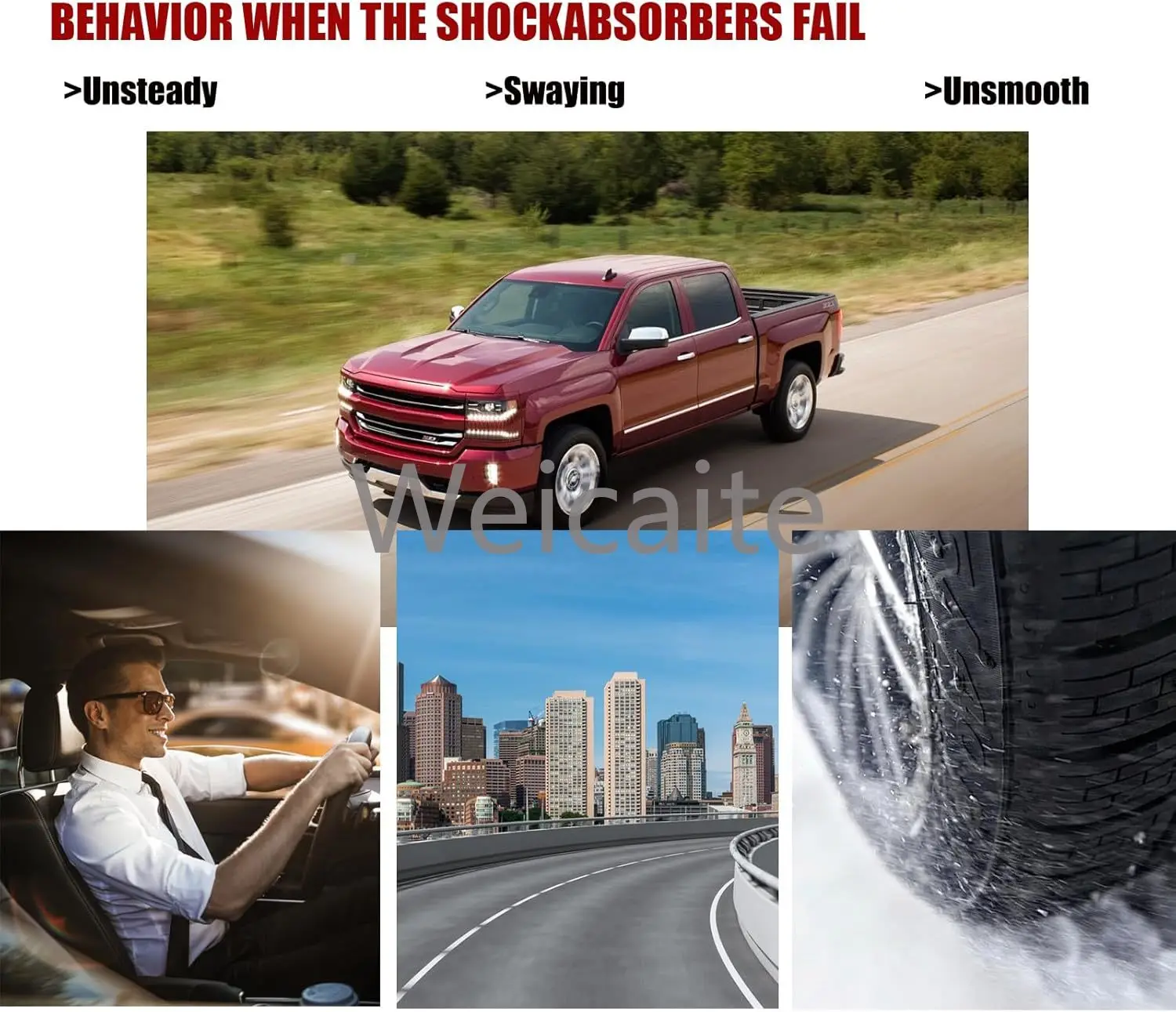 The 5100 Series Front and Rear Shock Absorbers Are Suitable for 2005, 2016, F250, and F350 Super Loads