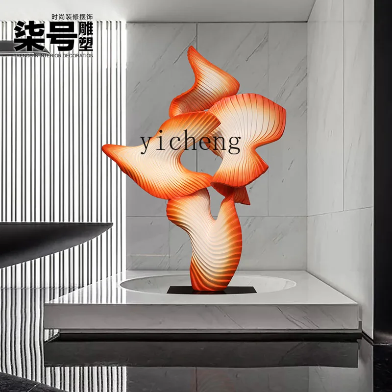 

ZK Ornament Large Creative Floor-standing Abstract Fiberglass Sculpture Art Installation