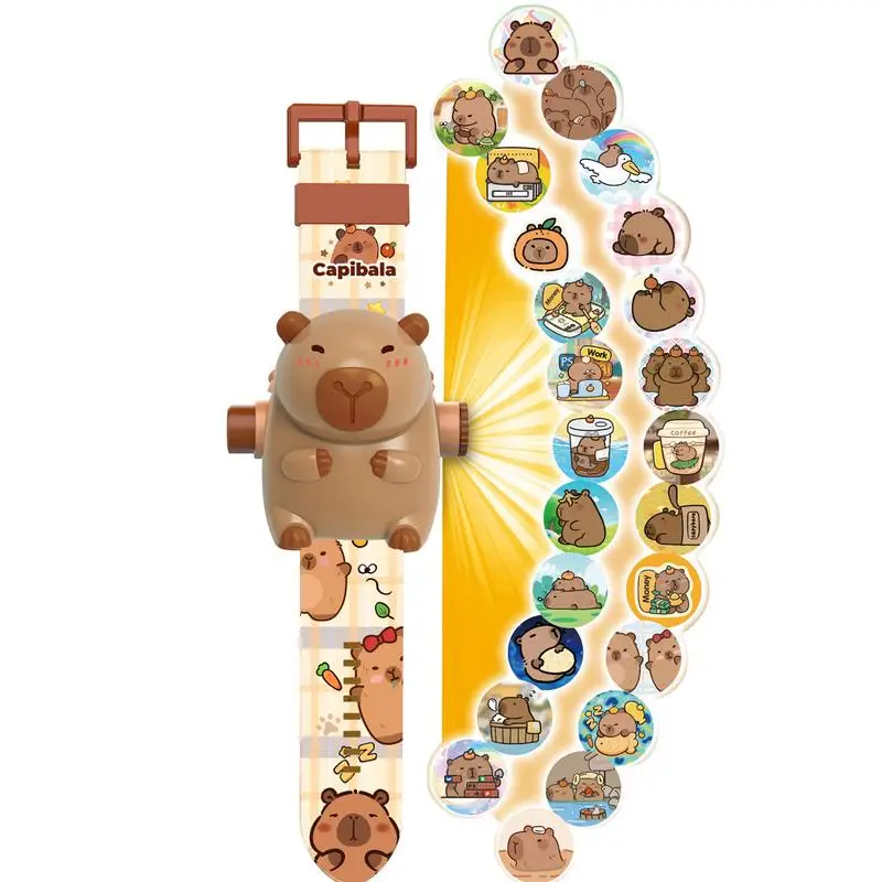 Capybara Projection Electronic Watch Cartoon Watch Clock Kids New Year Gift for Kids - Fun Luminous Toy And Kindergarten Gift