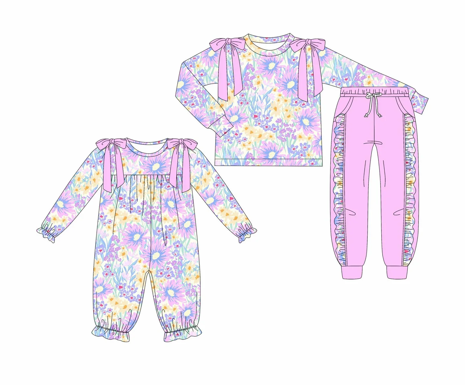 Infant Sibing Suit Halloween Kid Girl Clothes Outfit Thanksgiving Turkey Print Baby Romper 2-Piece Set