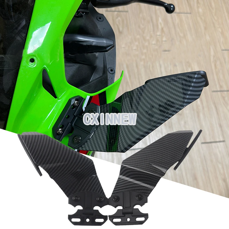 

For Honda CBR 250 300 400 500 650RR 1000RR Carbon Fiber Style Adjustable Side Wing Spoiler Fairing With Rear View Mirrors