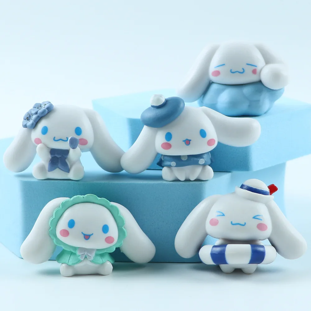 5Pcs/Set Cartoon Anime Cinnamoroll Figure Toy Model Hand Made Toys Ornaments Gifts for Kids