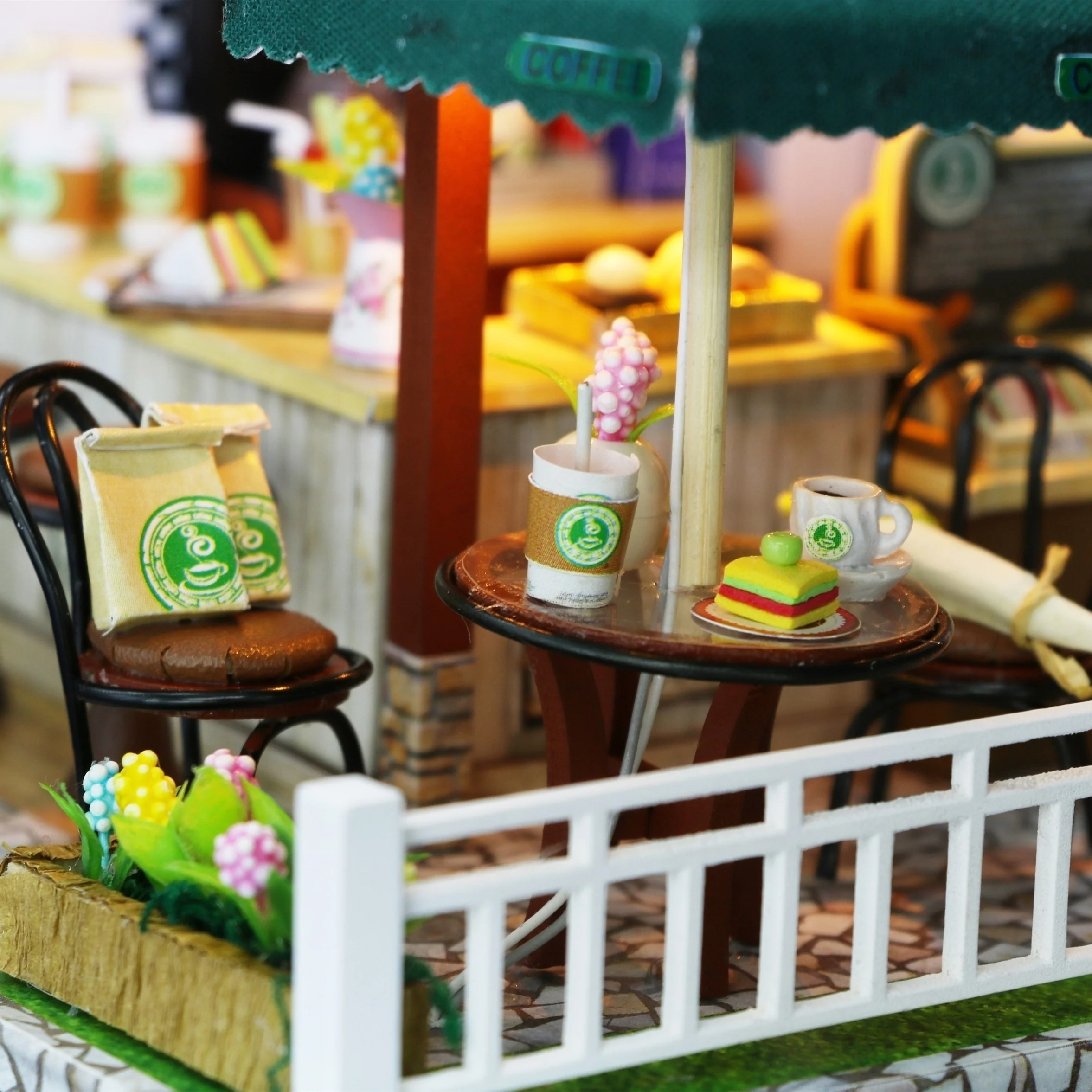 وقت القهوة DIY منزل مصغر هدية عيد ميلاد إبداعية تجميع نموذج زخرفة الجمعة السوداء #6