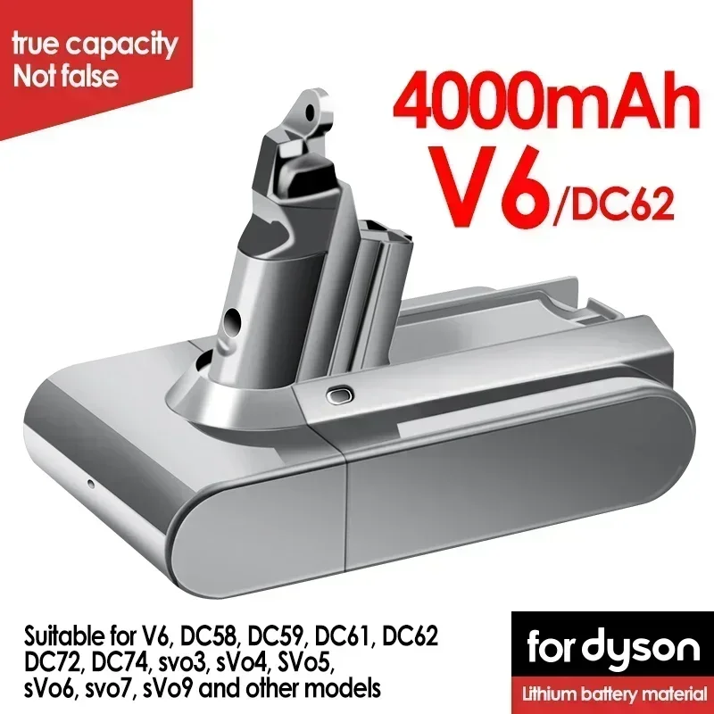 Dyson V8 V7 Vacuum Cleaner Battery SV10 5000mAh 21.6V Full/Fluffy/Animal Cleaning Battery and 4.0mAh Replacement Li-Ion Battery