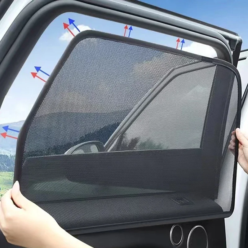 1/5 Uds. Parasol para ventana de coche, protección solar UV, cortina de ventana negra delantera y trasera para coche, accesorios para sombrillas de malla de vidrio lateral