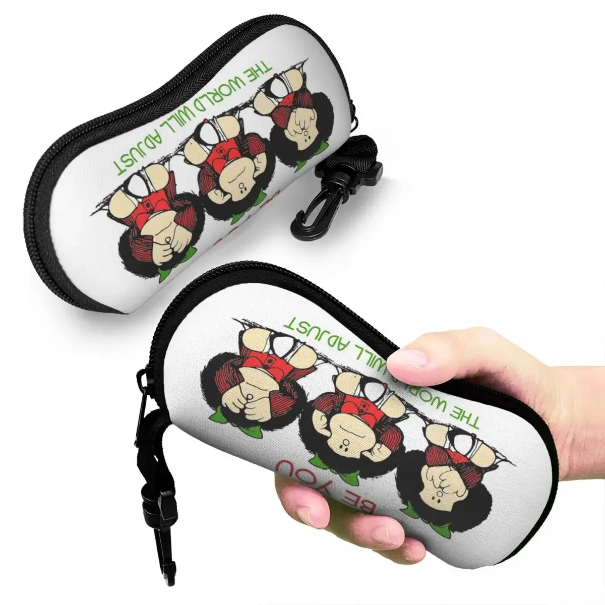 Triple Mafalda Cartoon Glasses Case Men Women Student Accessories  Protector Ins Sunglasses Box