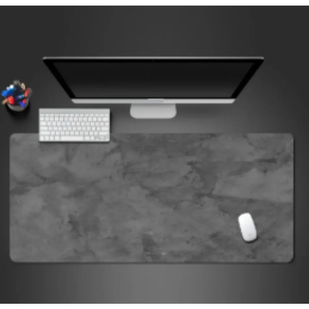 

Большой игровой коврик для стола, серый, нескользящий, с обработанными краями, износостойкий, для клавиатуры и мыши, аксессуары для настольного компьютера