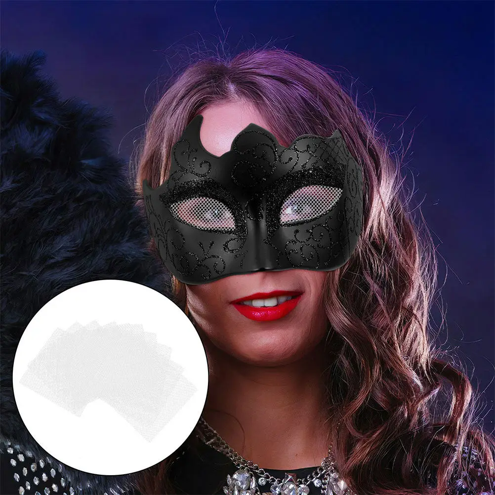 30Pcs Eye Mesh Sheets for Realistic Mask Costume Craft Projects Breathable Lightweight Easy-Cut Mesh Fabric for Cosplay Props