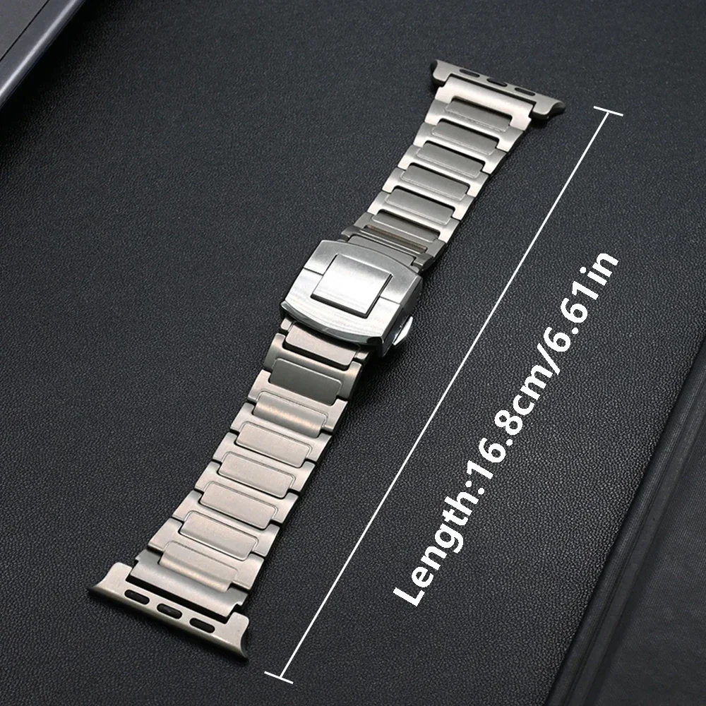 Titanium Bracelet for Apple Watch Ultra 2 49mm 10 46mm 316L Stainless Steel Buckle Band For IWatch 9 8 7 6 5 4 SE 44mm 45 Strap