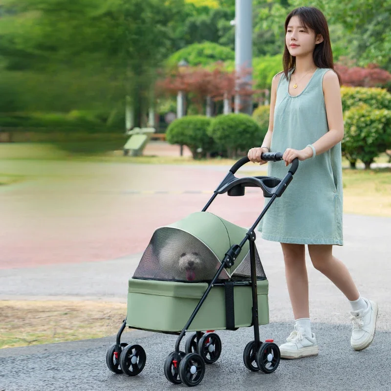 Portable pet stroller Lightweight and foldable outdoor small pet stroller Breathable pet stroller dogs buggy Cat supplies