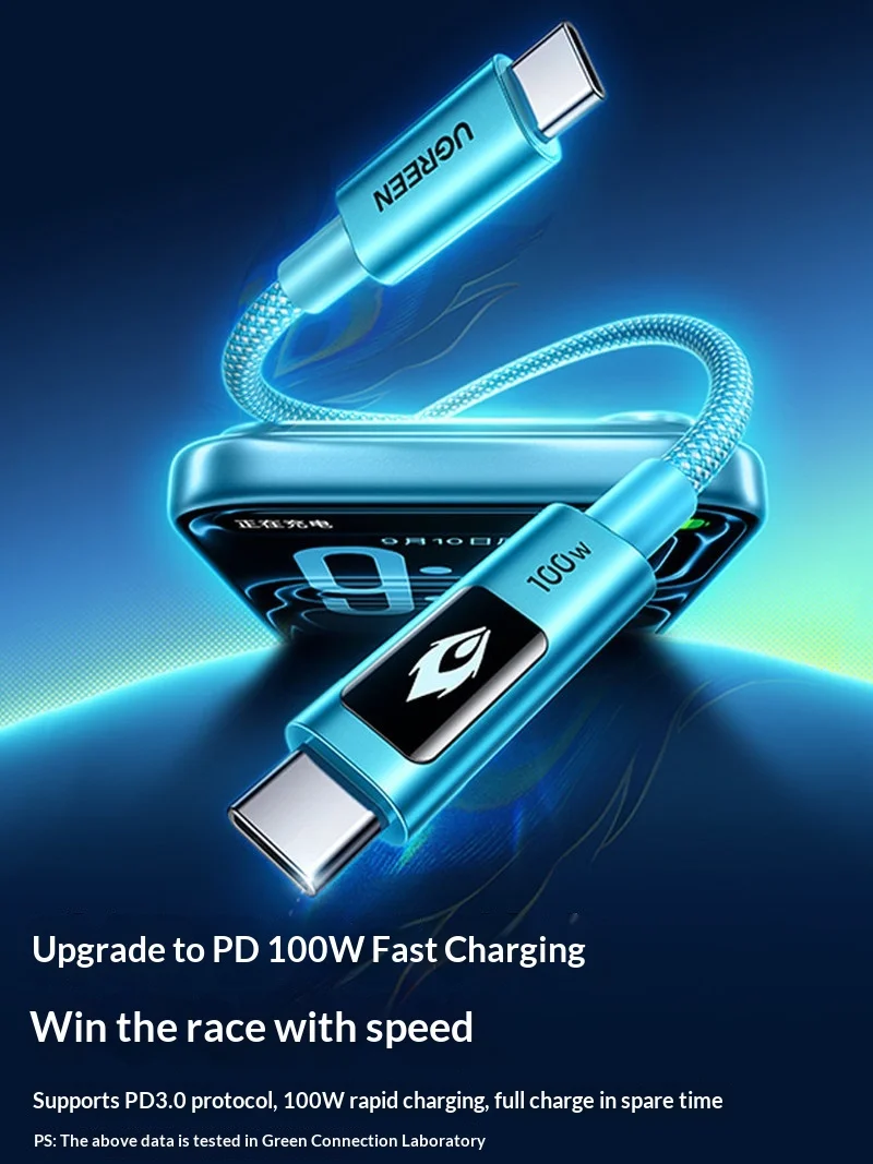 UGREEN X Honkai Star Rail Yao Guang Dual To Type C Cable 100W PD 30 Fast Charging Braided Data Sync Cord E-Marker PD3.0 L509