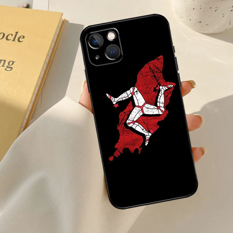 Isle of Man Coat of Arms Phone Case For iPhone 12 11 13 14 15 16 Pro Max Plus X XR XS Max 12 13 Mini Cover