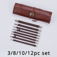 Tungsten Steel Seal Carving Knife Set 3/8/10/12pc Carving Chisel Knife for Stone and Wood Sculpture DIY Carpentry Engrave Tools