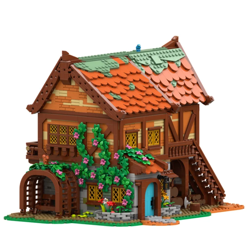 medieval joiner workshop diorama bricks village half timbered house scene blocks downtown building store moc castle architecture