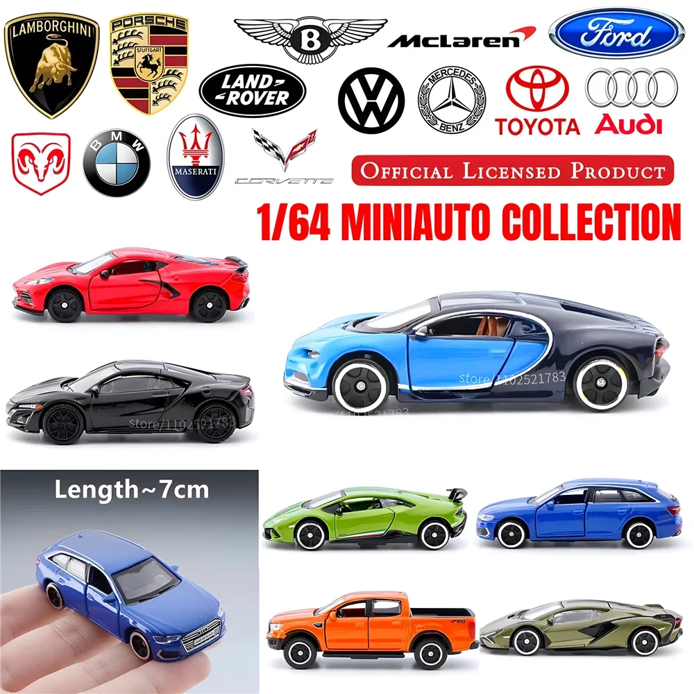 Bburago 1:64 Ford Mustang GT 1967 Replica Car Model, Scale Chevrolet Audi Porsche VW Honda Diecast Miniature Art Kid Boy Toy