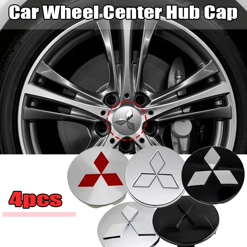 4 pçs abs centro da roda do carro hub tampa capa para mitsubishi ralliart lancer asx colt pajero outlander eclipse delica l200 acessórios