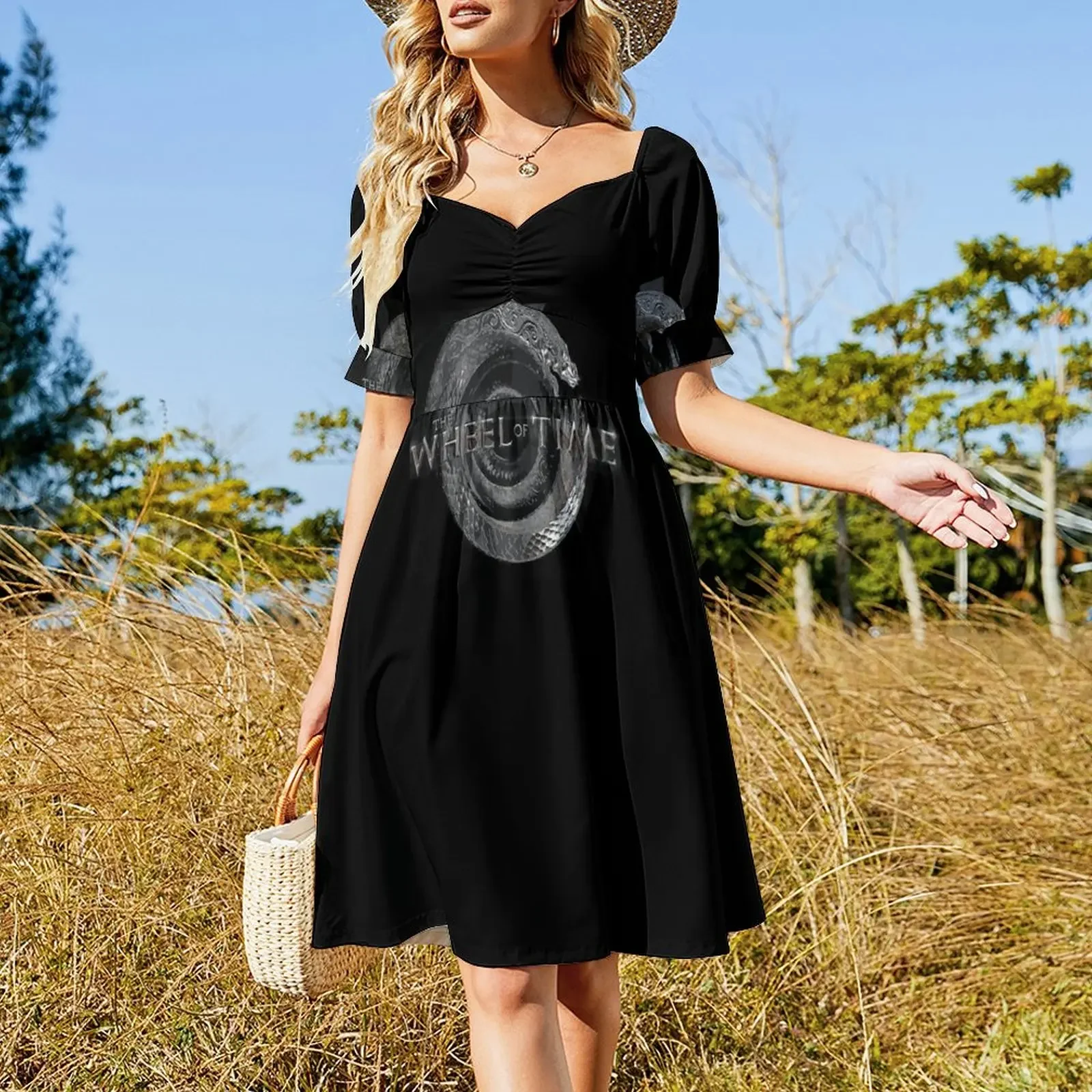 Wheel of Time Classic Short-Sleeved Dress beach outfits for women Summer women's clothing women's fashion dresses Dresses