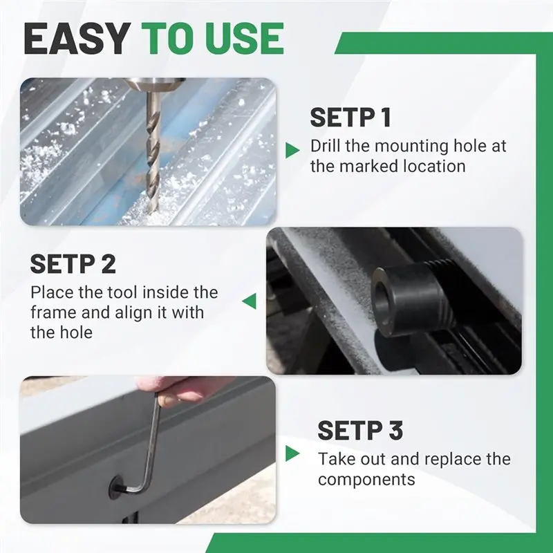 AB42-For Hollow Metal Door Door Frame Dimpling Tool Kit With Hardened Double-Sided Flush Fastener Recess Tool Impact Driver