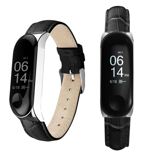 Black Rose Gold Case Smart Watch band for Xiaomi Mi Band 4/5/6 Leather strap For xiaomi mi band 6/5 bracelet Miband 5/4/3 Strap