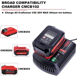 For CRAFTSMAN 20V 2A Li-ion Battery Charger CMCB102 Rechargeable Power Tool 100V/240V Lithium Battery Charger With Dual USB