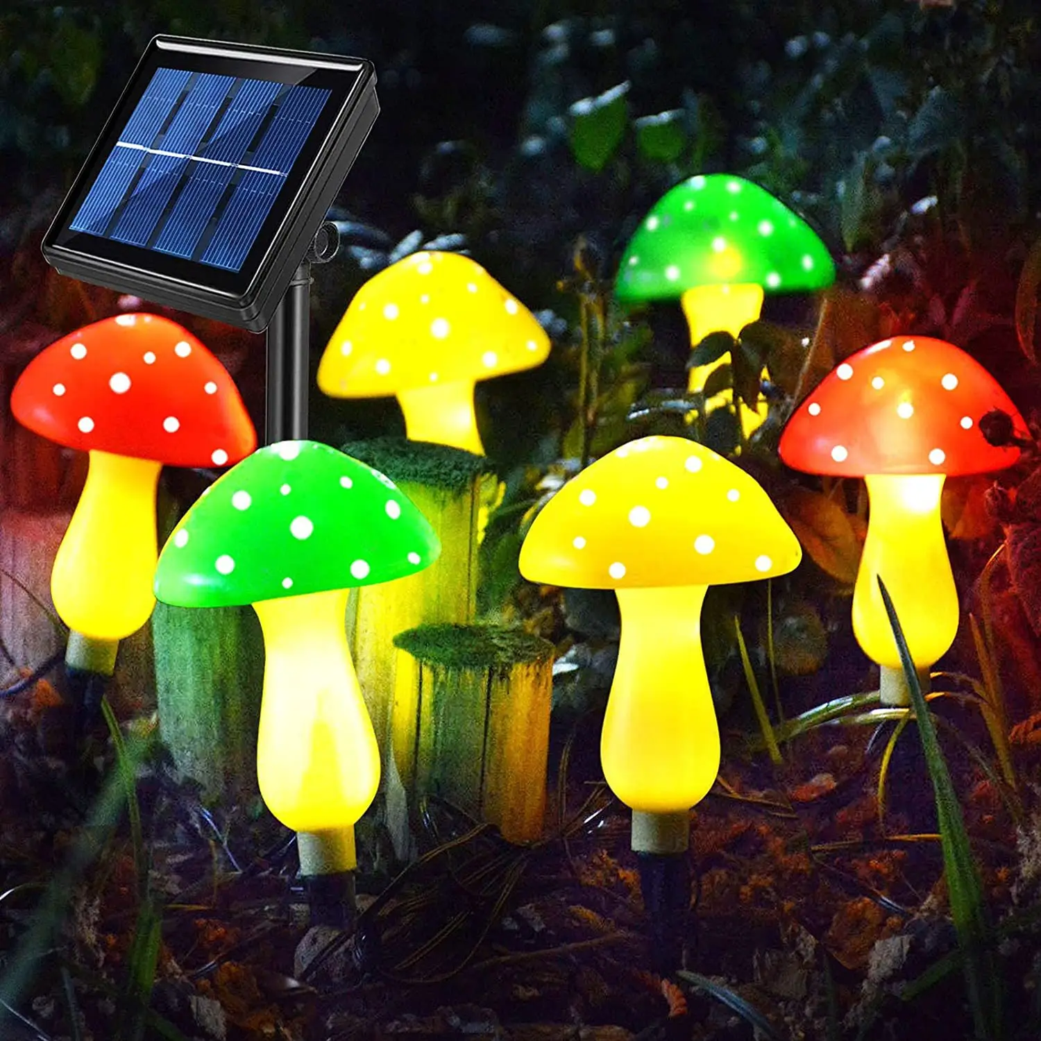 Solar LED Mushroom Garden Light Waterproof for Yard Patio Lawn Villa Auto On/Off Outdoor Landscape Decoration Lamp for Planter