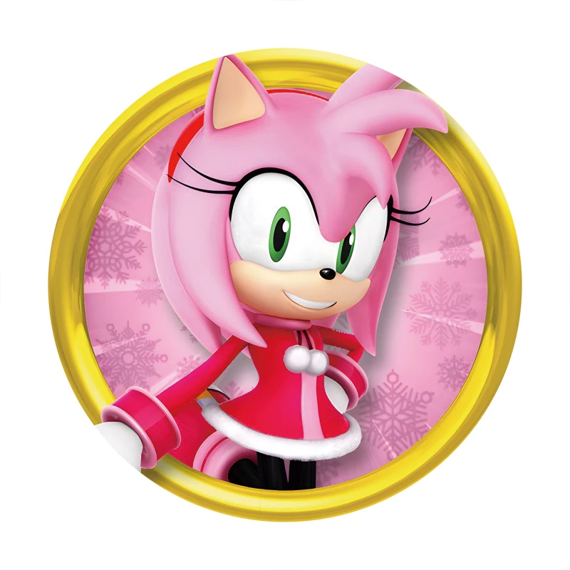 

Amy Rose Sonic The Hedgehog Round Photo Backdrop Background For Photography Baby Shower Birthday Party Supplies Props Banner