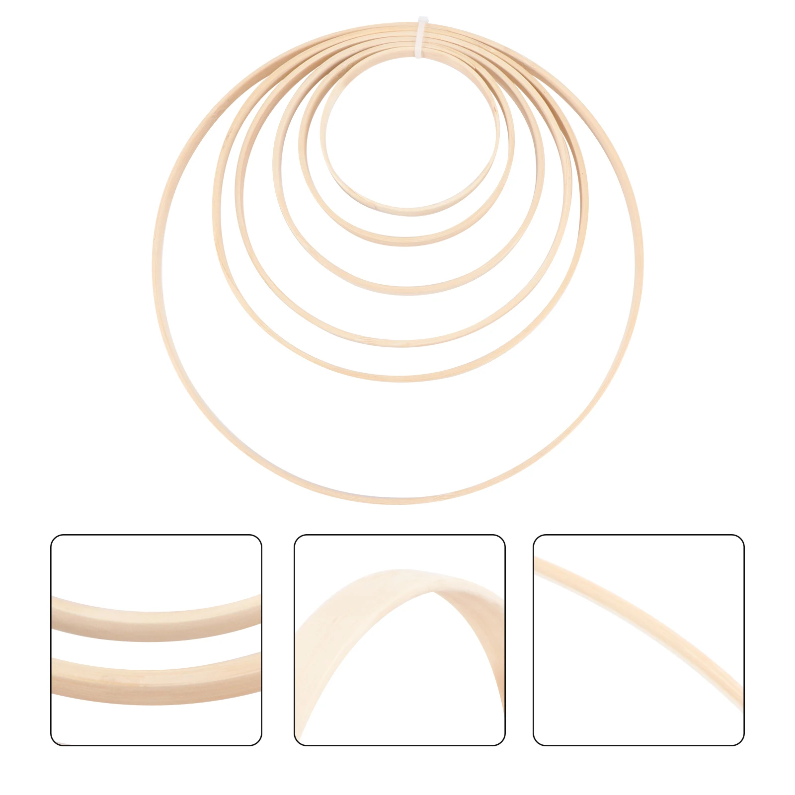 

6pcs Bamboo Wreath Loops Diy Craft Frames For Wreath Decoration Handiwork Accessories Wind Chime Hanging Ornaments