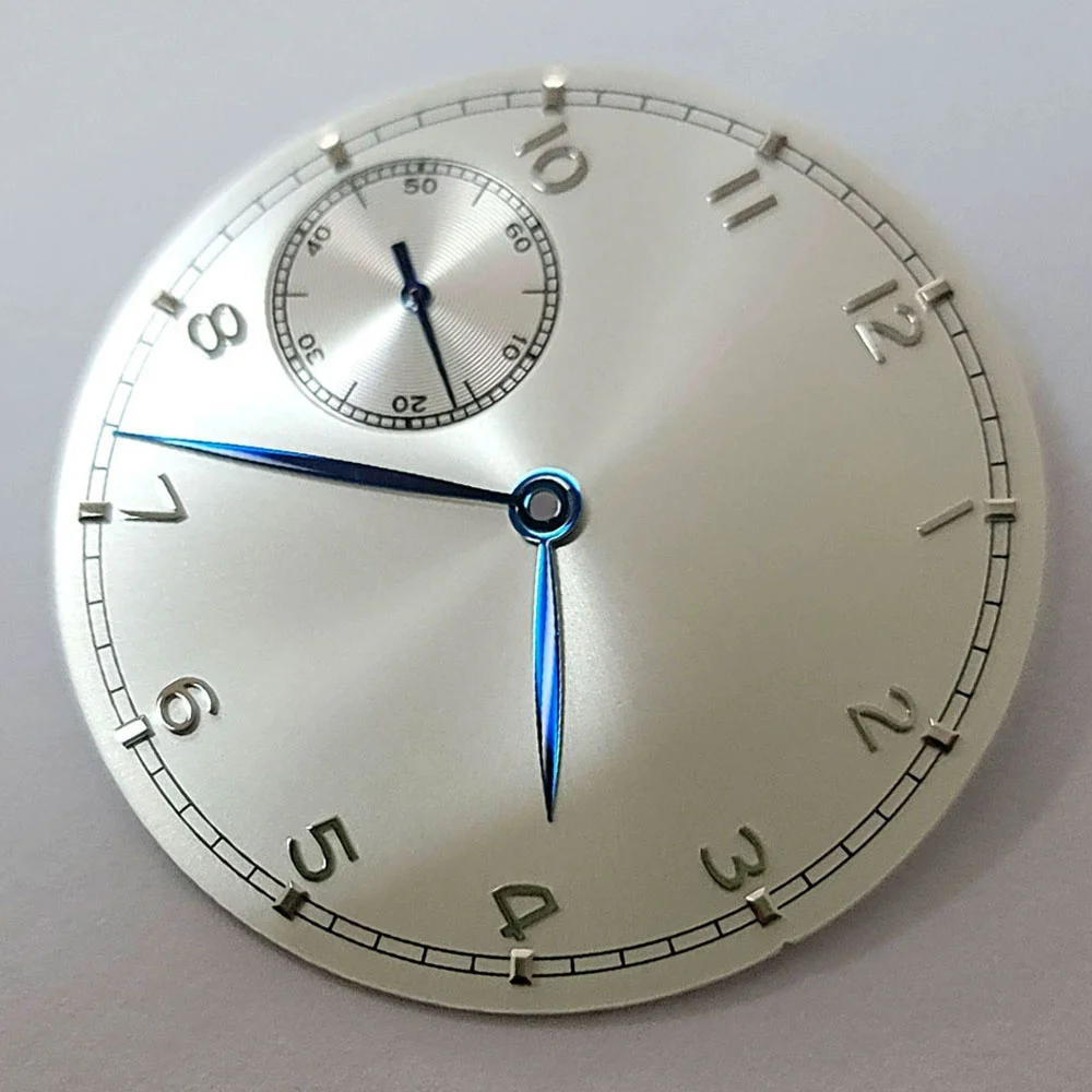 Silver Watch Dial 37mm + Watch Hands for ETA 6497 3600 Movement 9 O'clock Position Watch Face Blue/Silver/Rose Gold Pointer