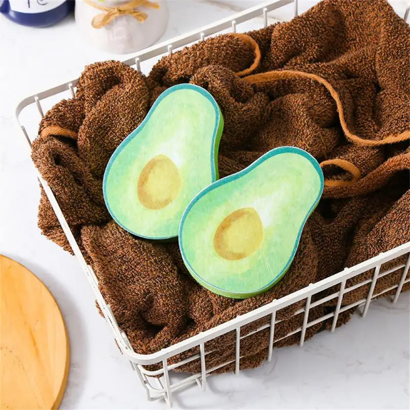 Sponge Dish Washer A Wipe Clean Rich  Foaming Polyester Sponge Green Kitchen Accessories Avocado Dishwashing Cotton Convenient