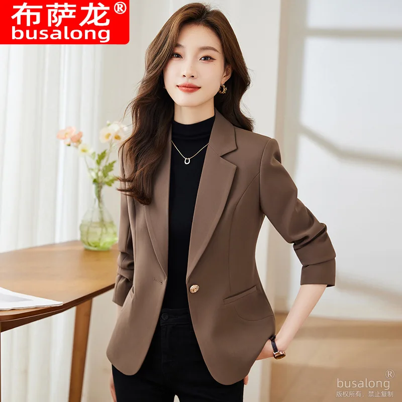 

2025Новый стильный модный костюм, повседневный женский профессиональный пиджак с длинными рукавами, официальная куртка, рабочая одежда8311