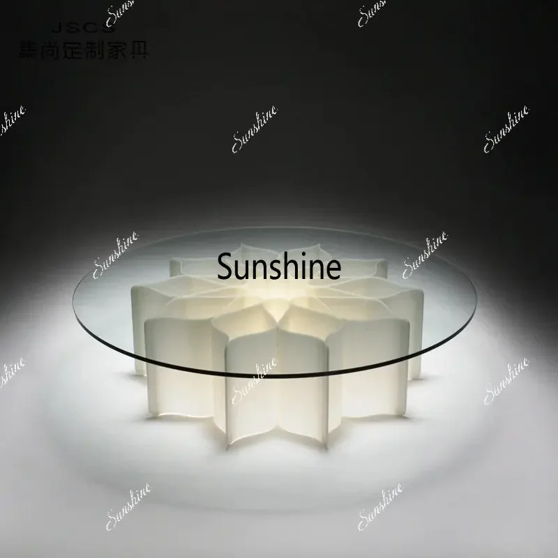 

Modern simple hotel villa club small apartment coffee table round