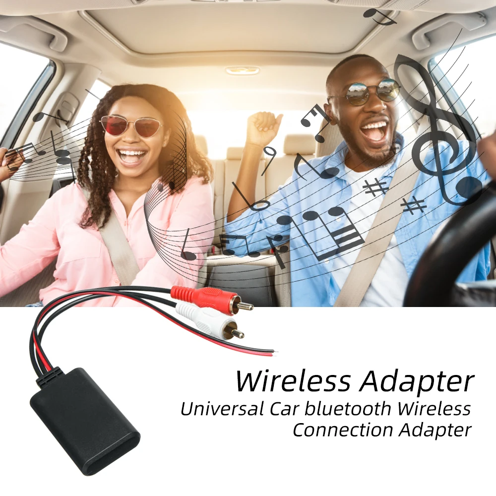 Car Wireless 2 RCA Bluetooth Receiver Module AUX Adapter Music Audio Stereo Receiver For 2RCA Interface Vehicles