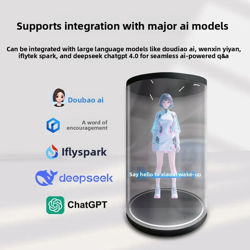 AI digital human holographic compartment, intelligent voice dialogue interactive all-in-one machine 3D holographic compartment