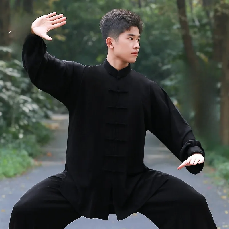 

Tai Chi Clothing Women's Long Sleeve Plus Silk Spring and Autumn Tai Chi Clothing Men's Chinese Style Practice Wushu