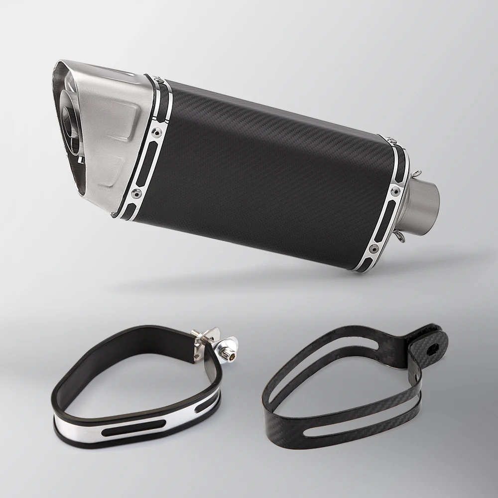 51mm Universal Motorcycle Exhaust Carbon Fiber Exhaust Muffler FOR MT09 800MT F900 CBR650 RS660 MT07 M11 - view 2