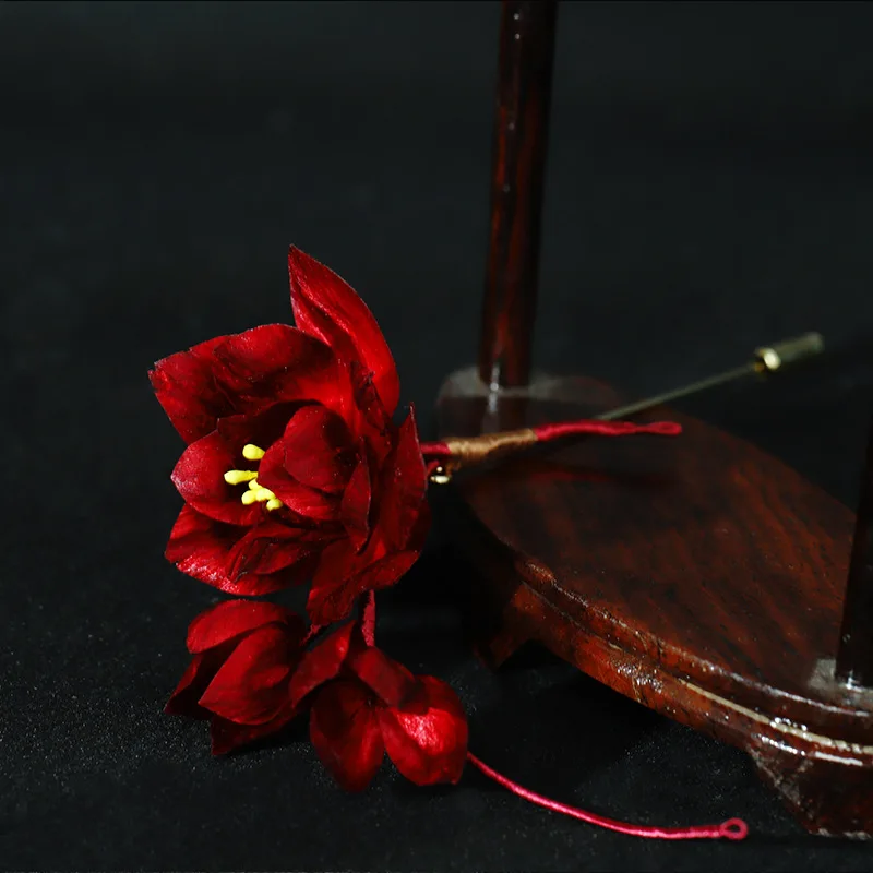 Handmade Real Silk Velvet Flower Brooch Chinese Style New Accessories Retro Cheongsam Ornament Festive