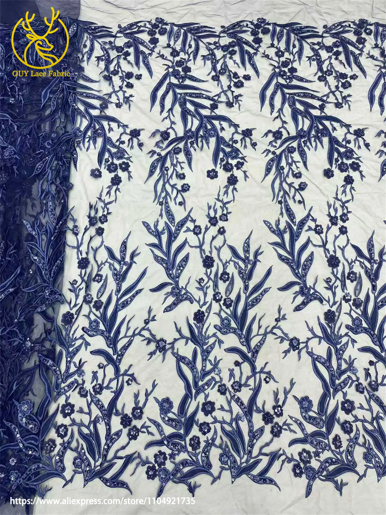 Mode Französisch Mesh Bräutigam Bestickte Spitze Stoff Hohe Qualität Afrikanische Nigerian Pailletten Spitze Stoff Damen Hochzeit Party Kleider – Detail 10