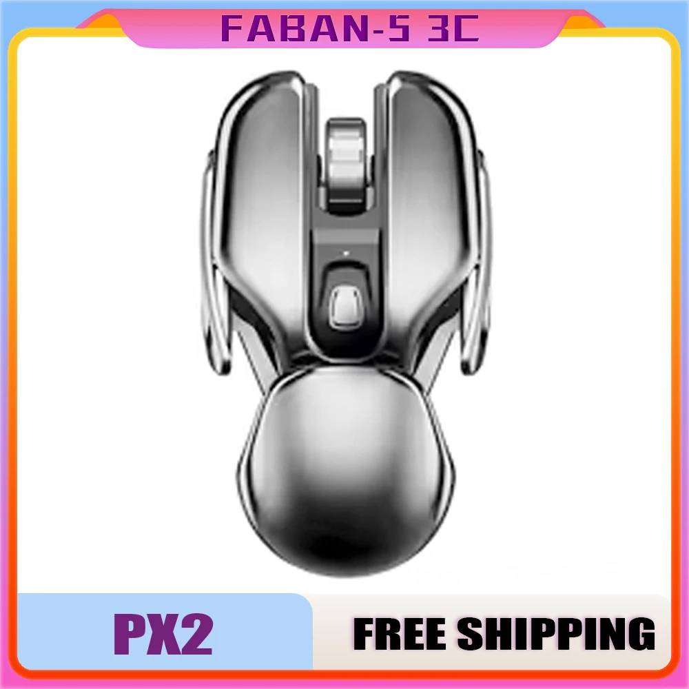 Px2 Metal 2.4g Rechargeable Wireless Mute 1600dpi Mouse 4 Buttons For Pc Laptop Computer Gaming Office Home Waterproof Mouse ﻿