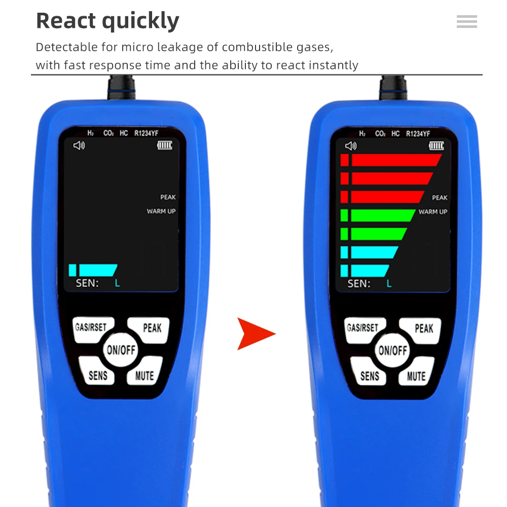 Heating Diode Handheld Leak Detector Automatic Calibration Simple Leak Detection Air Gas Analyzers Refrigerant Leakage Tester