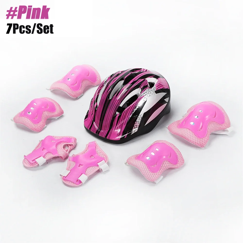 7-teiliges Kinder-Helm-Kniepolster-Set, verstellbare Knie- und Ellenbogenschützer, Kinder-Handgelenkschützer für Fahrrad, Radfahren, Roller, Skateboard, Schutz – Detail 15