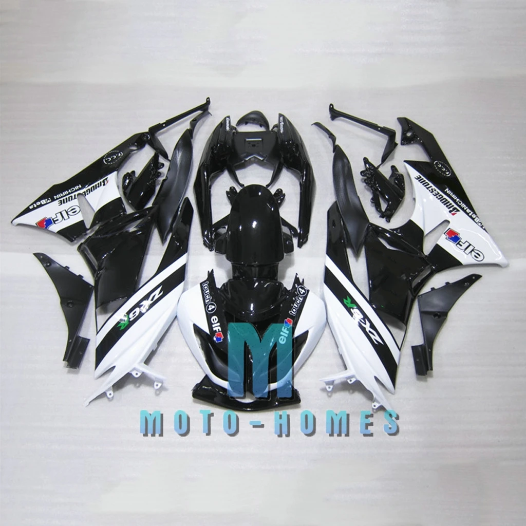 Free Custom Fairing Set for ZX6R 2009 2010 2012 Kawasaki Ninja 09 10 11 12 ZX 6R Chinese Injection ABS Bodywork White Black