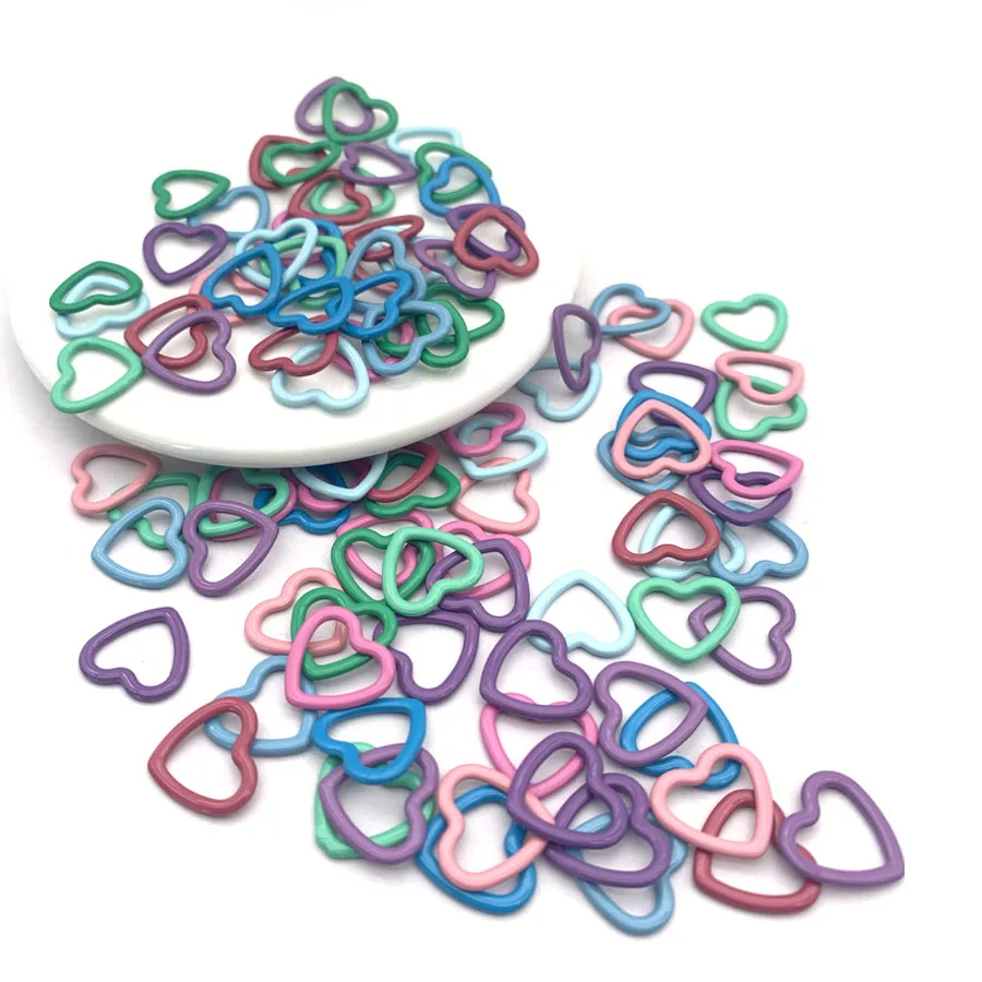 36/60/100PCS Ten Colors Heart shaped Metal Stitch Marker Knitting and Crocheting Needles Stoppers Locking Sewing Accessories