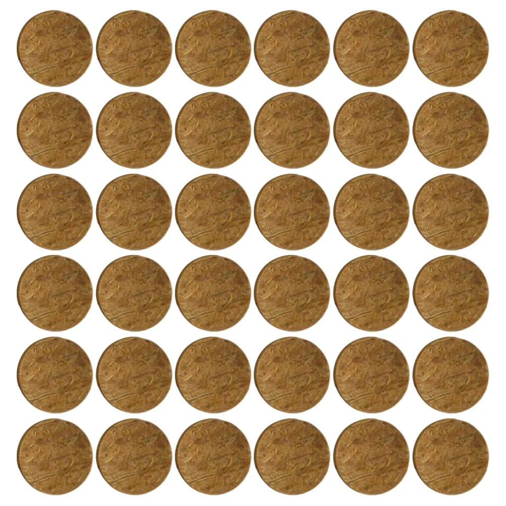 

50 Pcs Aquarium Tank Raw Materials Kit Fish Flakes Accessories Coconuts Shell Disc Models Chip Round Wood Chips