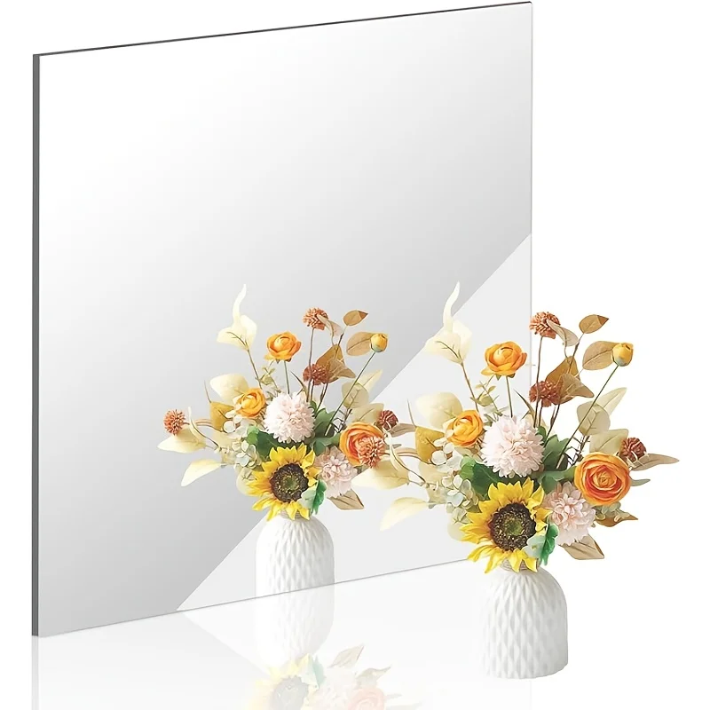 2D Exquisite Acrylic Mirror stickers Tray Versatile Vanity Decor Rental Home Dorm Kids Room Bath Essential Decor 4pcs 25cm 2mm