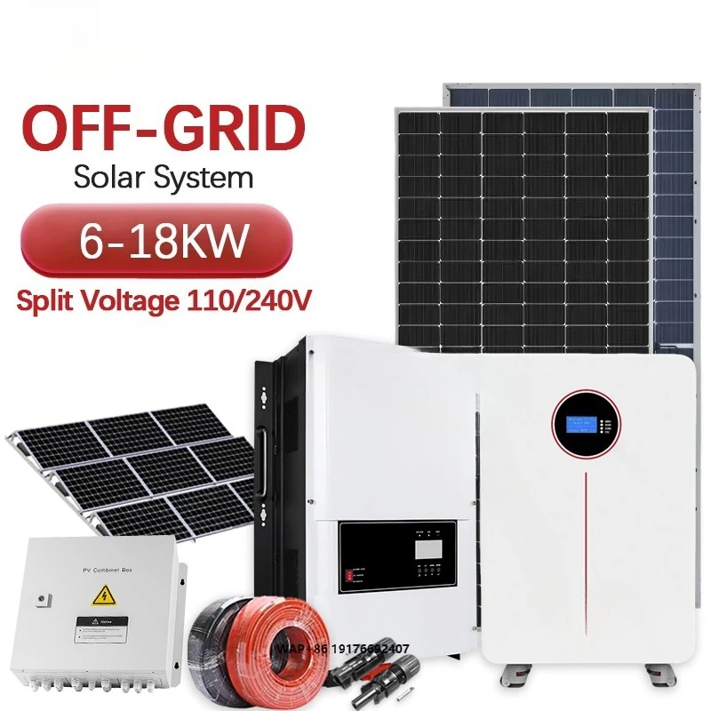 18KW Split Phase off Grid Solar System 48V 110/220V Solar Energy Storage System for Home