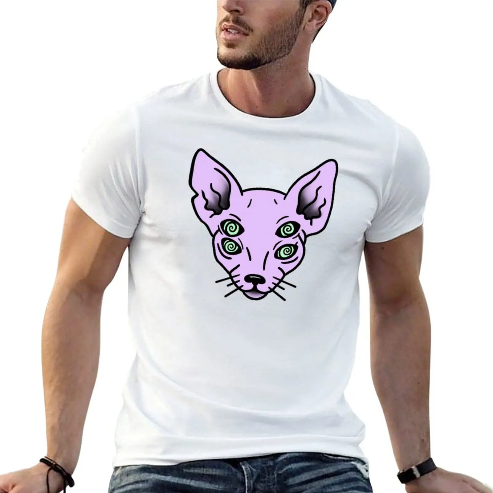 

T-Shirt Cat t shirts man Hypno luxury cotton 100% t shirt