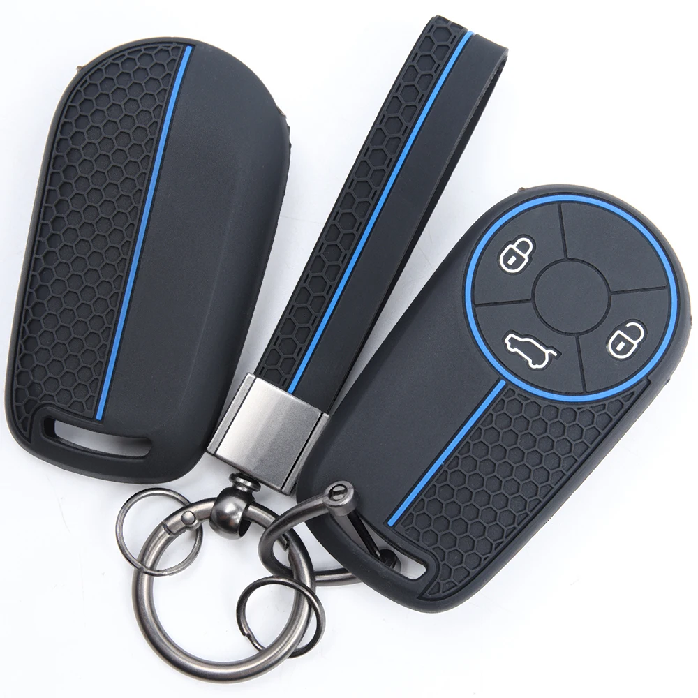 For Ora Funky Cat Genuine Car Key Cover Black Cat Victoria THENEXTORACAR White Cat Protective Silicone Remote Key Case Buckle